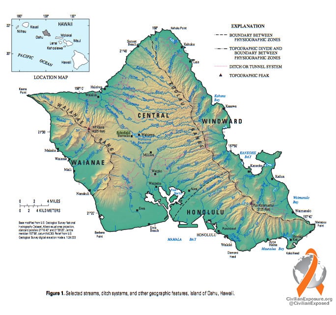 Civilian Exposure - Schofield Map - Hawaii